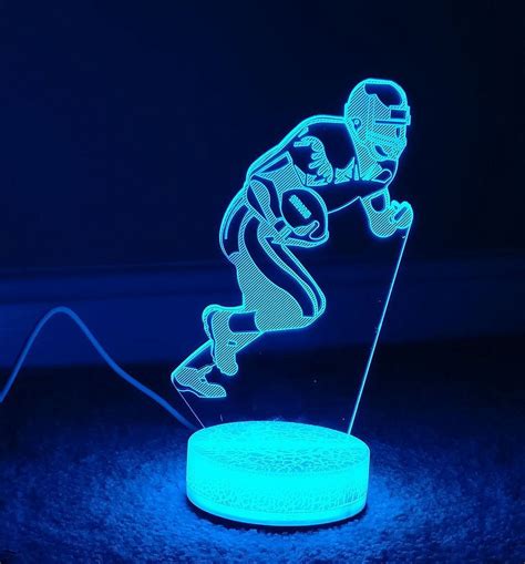 Football Player 3d Night Light Multi Color Changing Illusion Lamp For