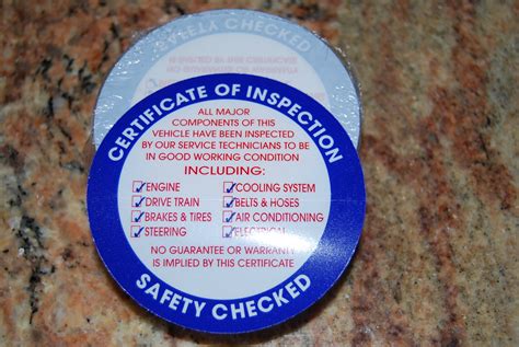 Vehicle Inspection Stickers Vehicle Safety Stickers Inspection Sticker