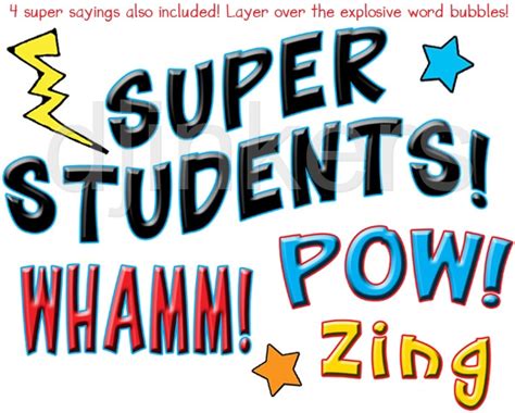 Super Hero Words Free Download On Clipartmag