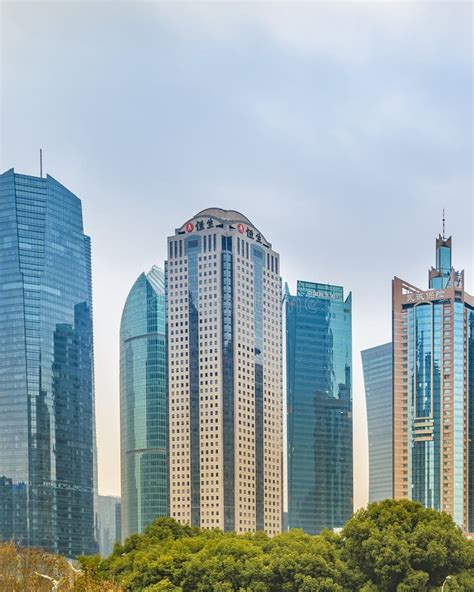 Pudong Financial District Shanghai China Stock Image Image Of Angle