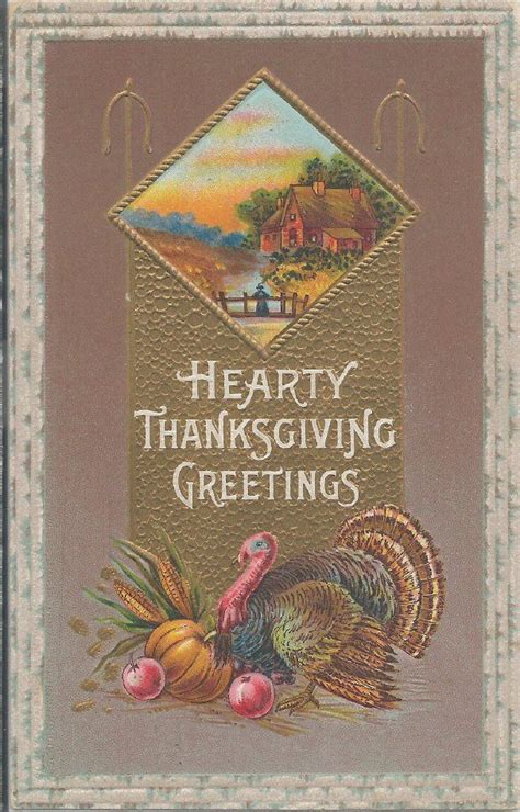 Hearty Thanksgiving Greetings Thanksgiving Greetings Vintage
