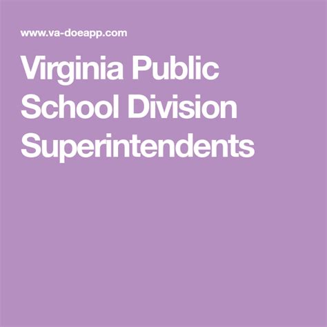 Virginia Public School Division Superintendents Public School