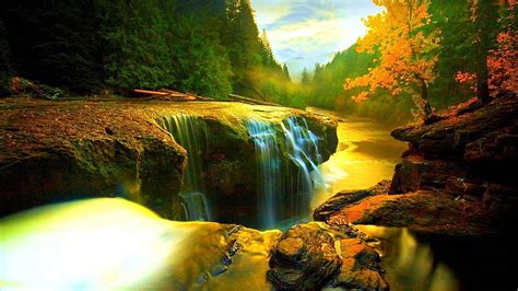 1920x1080px 1080p Free Download Waterfall Rocks Autumn Water