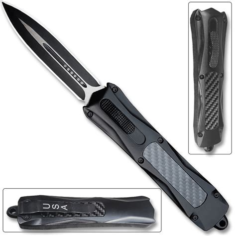 Ohio Knife And Tool Otf0627 Spear Point Otf Tactical Dbl Edge Black