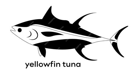 Premium Vector Yellowfin Tuna Fish Silhouette