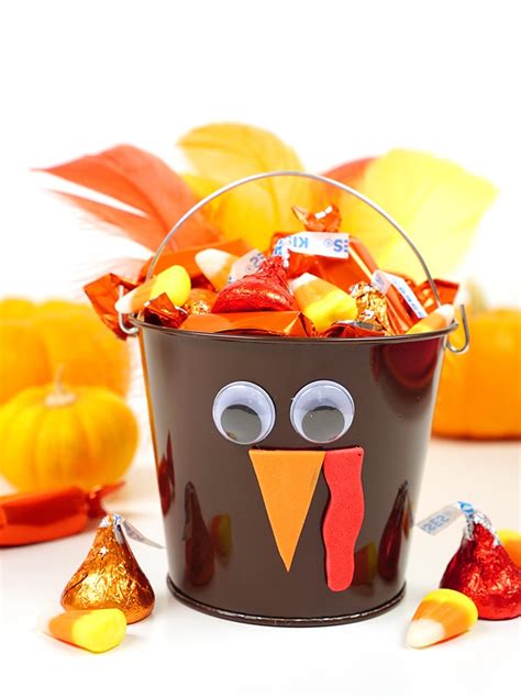 Thanksgiving Kids Craft Turkey Treat Buckets Happiness Is Homemade