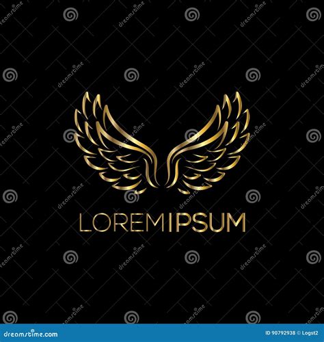 Golden Wings Vector Logo Stock Vector Illustration Of Letter 90792938