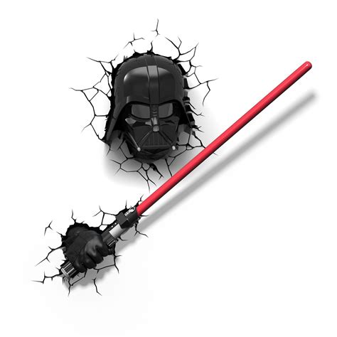 Star Wars Darth Vaders Lightsaber 3d Led Wall Light Crack Stickers