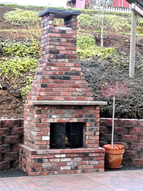 The New Outdoor Fireplace Outdoor Fireplace Brick Backyard