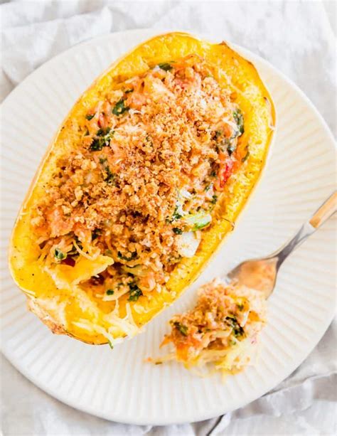 Twice Baked Spaghetti Squash Gluten Free And Vegetarian