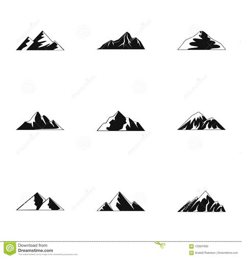 Altitude Icons Set Simple Style Stock Illustration Illustration Of