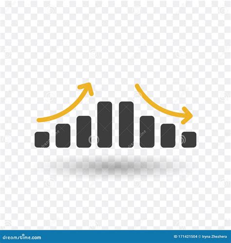 Vector Decrease An Growing Graph Icon Diagram Icon Stock Vector