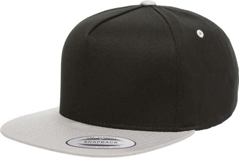 Yupoong Classic 5 Panel Model 6007t Black Silver Nublank Caps
