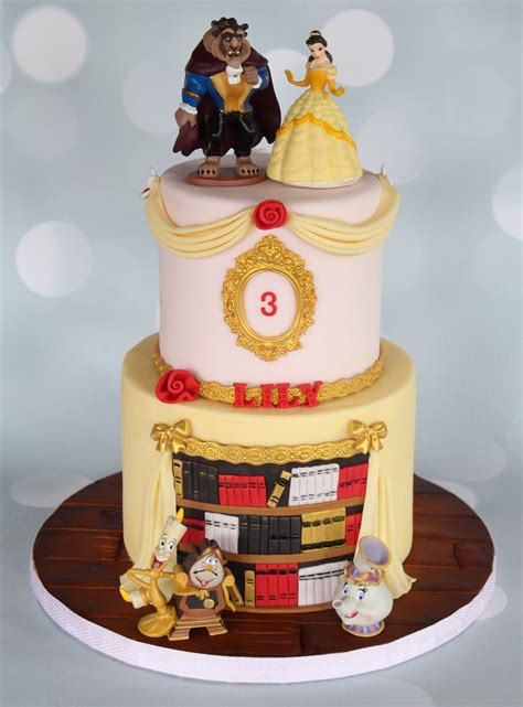 Beauty And The Beast Themed Cake With Custom Made Fondant Library