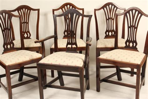 Matched Set Of 6 Antique George Iii Style Dining Room