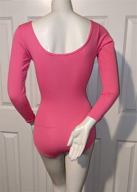 vintage 70 s pink barbie leotard jazzercise aerobics workout nos new nylon s ebay