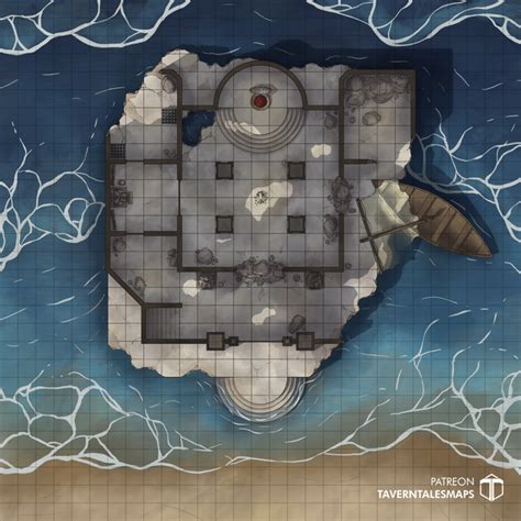 Ruined Seaside Temple 29x29 Battlemaps Dnd World Map Dungeon