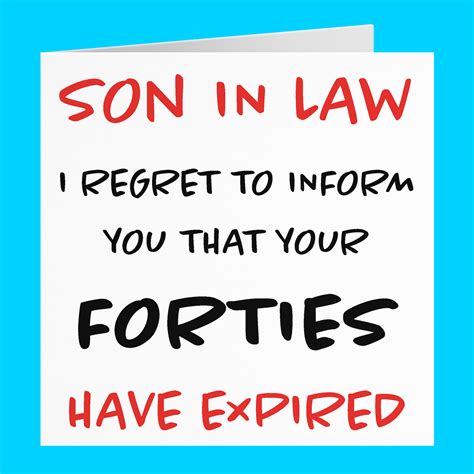 Son In Law 50th Humorous Birthday Card Son In Law I Regret Etsy