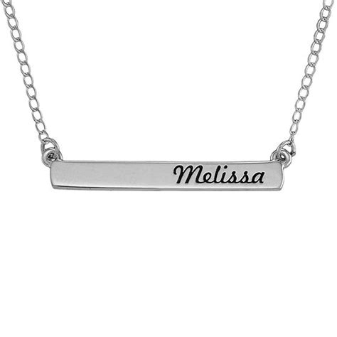 personalized 14k white gold engraved name bar necklace color white gold jcpenney