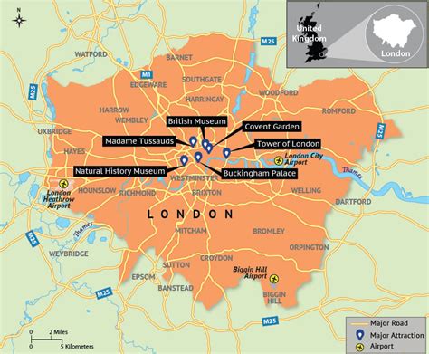 London Main Attractions Map