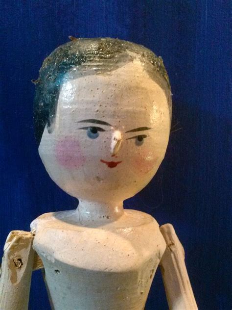 Antique Wooden Peg Doll Grodner Tal Jointed Hand Carved Wood Etsy