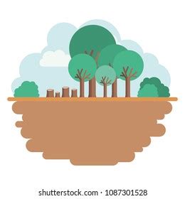 Deforested Forest Scene Icon Stock Vector Royalty Free Shutterstock