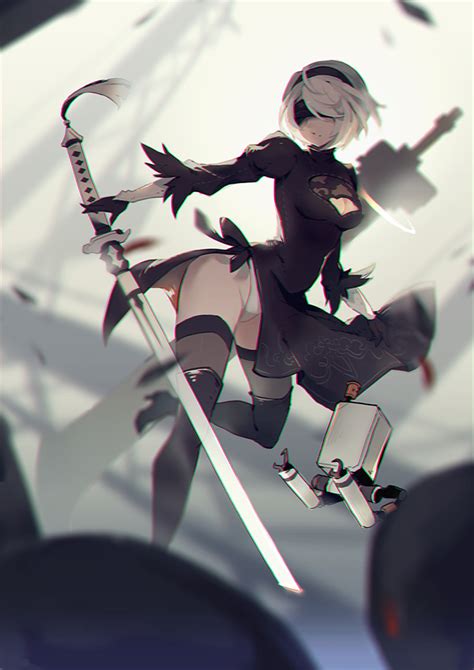 Yorha No 2 Type B And Pod Nier And 1 More Drawn By