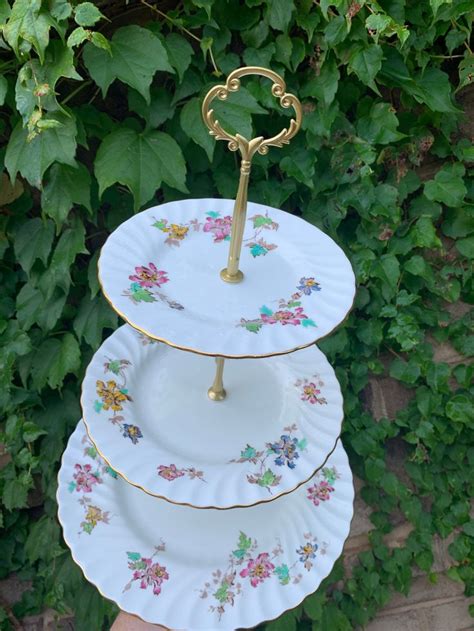 Minton Vermont Fall Tiered Serving Tray Cake Stand Bone Etsy