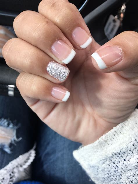 Shellac French Tip Manicure With White Diamond Rockstarsimplynice French Tip Manicure French