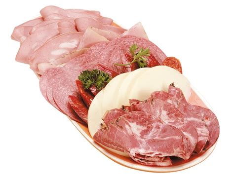 Italian Cold Cut Assortment With Garnish On Dish Prepared Food Photos