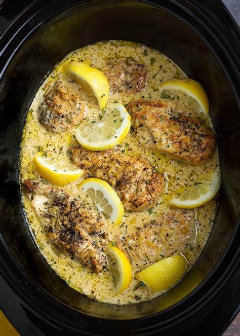 Crock Pot Creamy Lemon Chicken Breasts Simply Happy Foodie