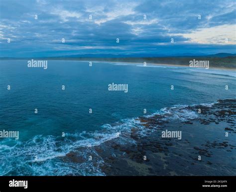 Sunrise Aerial Seascape At Broulee Beach On The South Coast Of Nsw