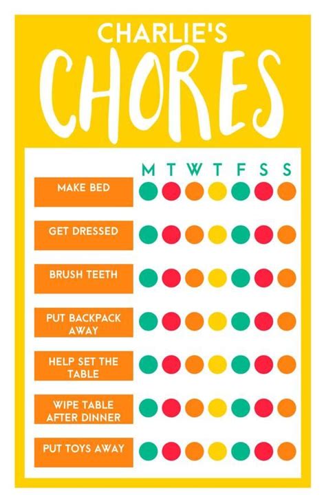 Tropical Weekly Chore Charts Editable Pdf Chore Chart Weekly Chore
