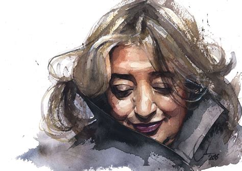 Zaha Hadid Portrait By Alexander Dzivnel