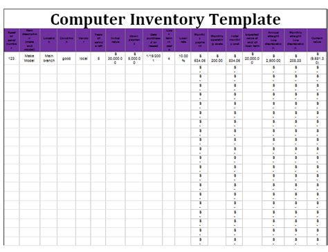 Take the beginning inventory for the accounting period, add purchases and subtract the raw materials used to make your products. Computer Inventory Templates | Free Word Templates