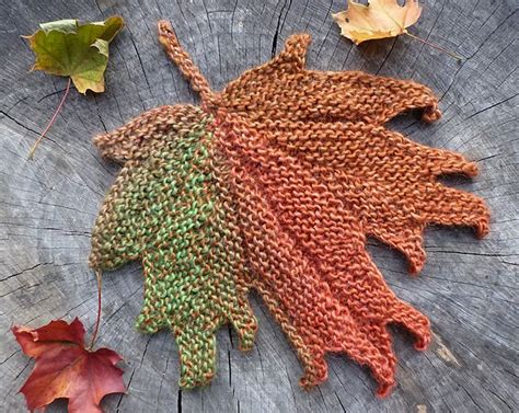 Decorative Knitted Maple Leaf Pattern By Svetlana Gordon Knitted