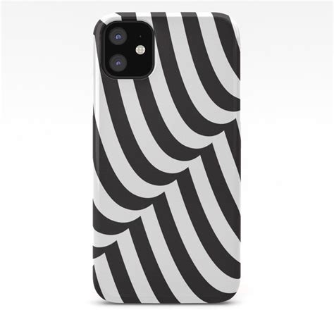 An Iphone Case With Black And White Stripes
