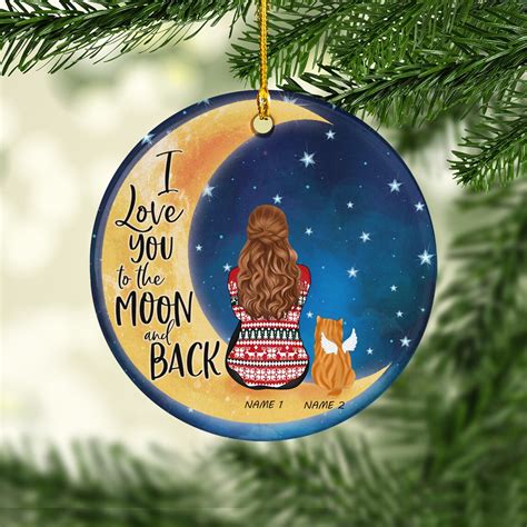 Personalized I Love You To The Moon And Back Ornament Cat Etsy Uk
