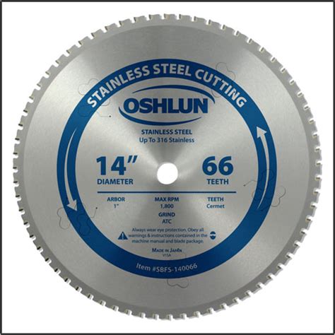 Oshlun Inc Stainless Steel Cutting Saw Blades 14 Dry Cut