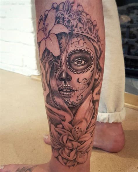 Dayofthedeadtattoosleeve Sleeve Tattoos Leg Tattoos Tattoos