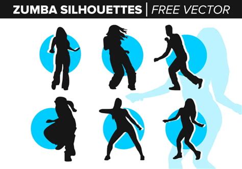 Zumba Silhouettes ฟรีเวกเตอร์ Eps Ai Svg Uidownload