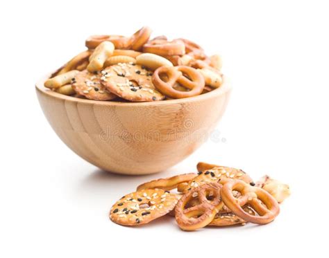 Mixed Salty Snack Crackers And Pretzels Stock Photo Image Of Party