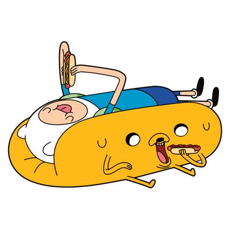 Finn And Jake Eating Hot Dogs Sticker Sticker Mania
