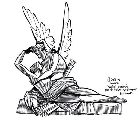 Psyche Revived By Cupid S Kiss Antonio Canova Drawn At The Louvre In One Sitting In