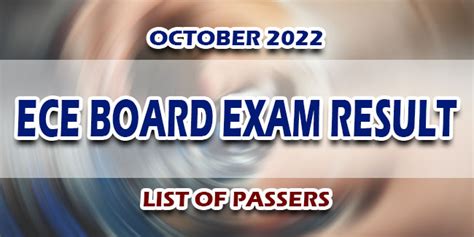 Ece Board Exam Result October 2022 List Of Passers