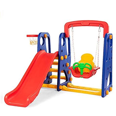 Papasbox Toddler Climber And Swing Set 3 In 1 Climber Slide Playset W
