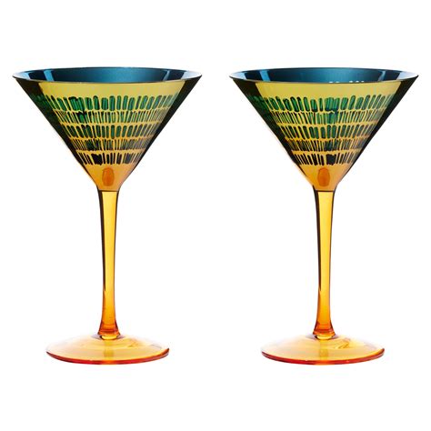 Set Of 2 Fiesta Cocktail Glasses The Drh Collection