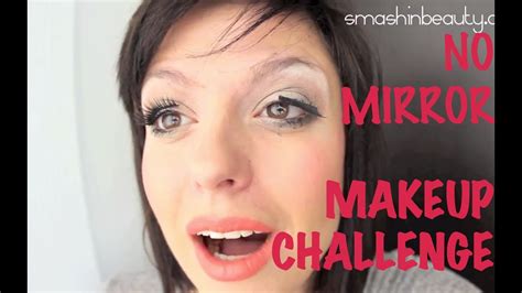 No Mirror Makeup Challenge Make Up Tag Youtube