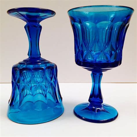 Vintage Blue Glasses Goblets Noritake Perspective Cobalt Blue Etsy Cobalt Blue Blue Glasses