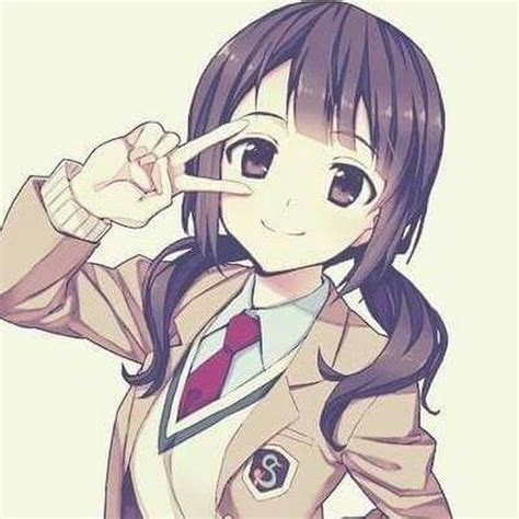 Cute Anime Girl Peace Sign Pose
